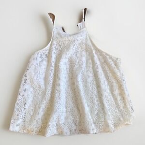Hollister‎ Tank Top Juniors Small White Lace Halter Camisole Lined Boho